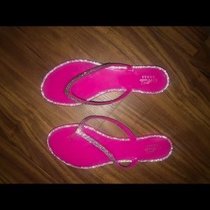 Pink glitter sandals